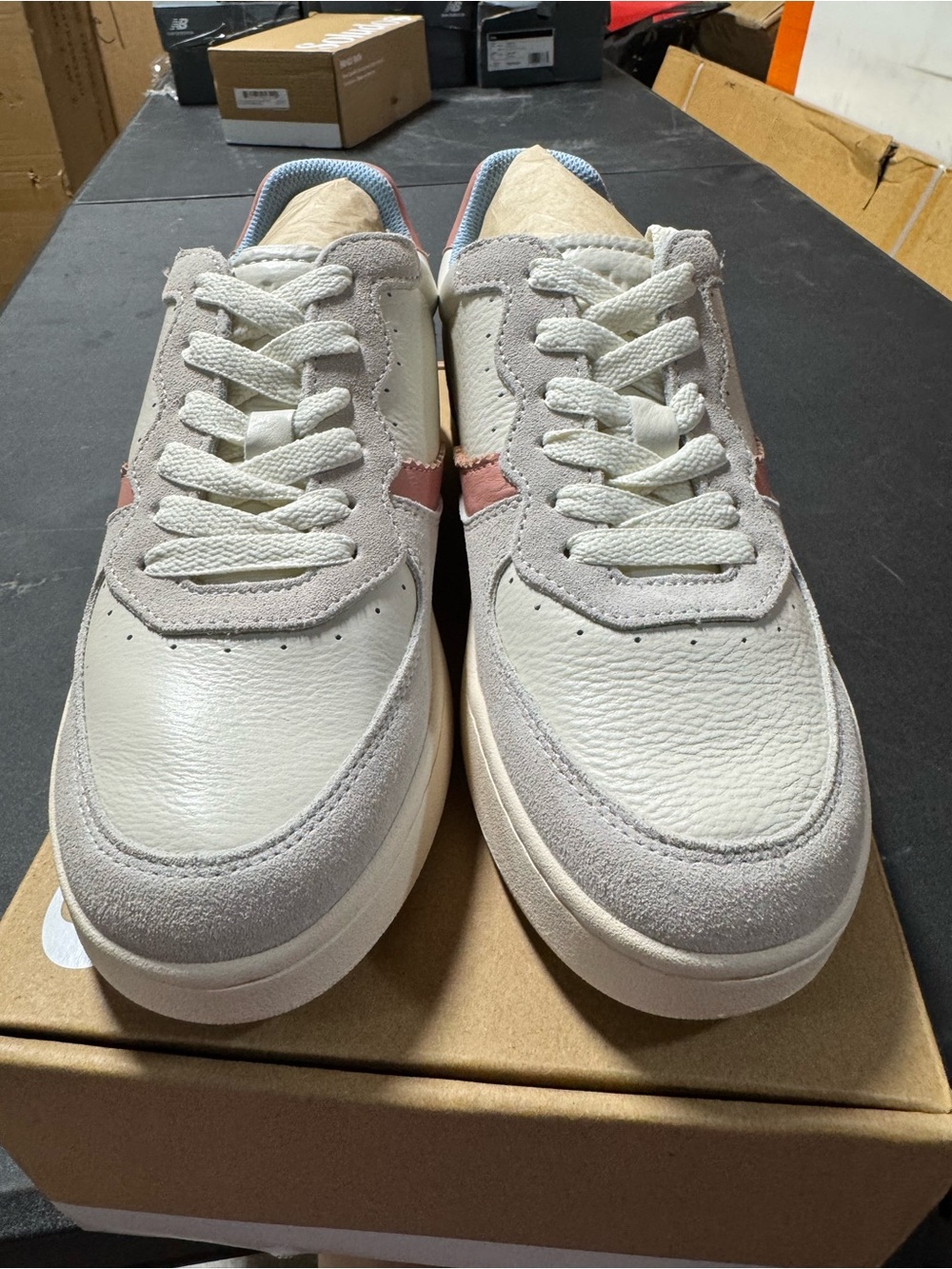 Soludos Roma Sneaker White / Pink / Light Blue Size 8 New - Picture 3 of 7